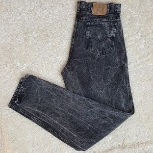 Vintage Men's Grey Black Acid Washed Levi's